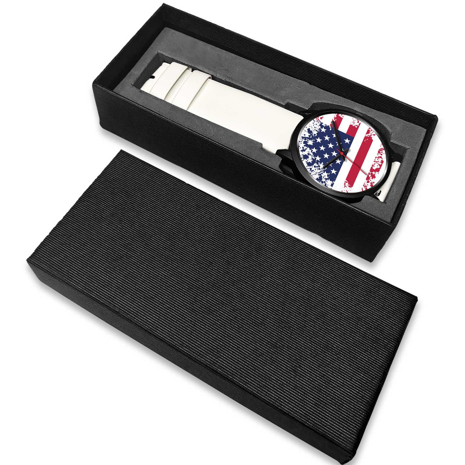 Flag Stained Black Watch Case