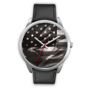 Penciled Flag Stainless Steel Watch